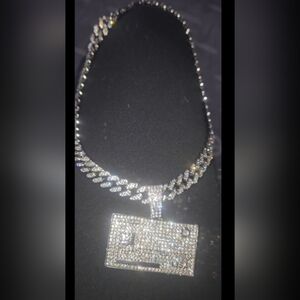 Men's Silver Tone Credit Card Pendant Necklace 20" Chain  New No Tags